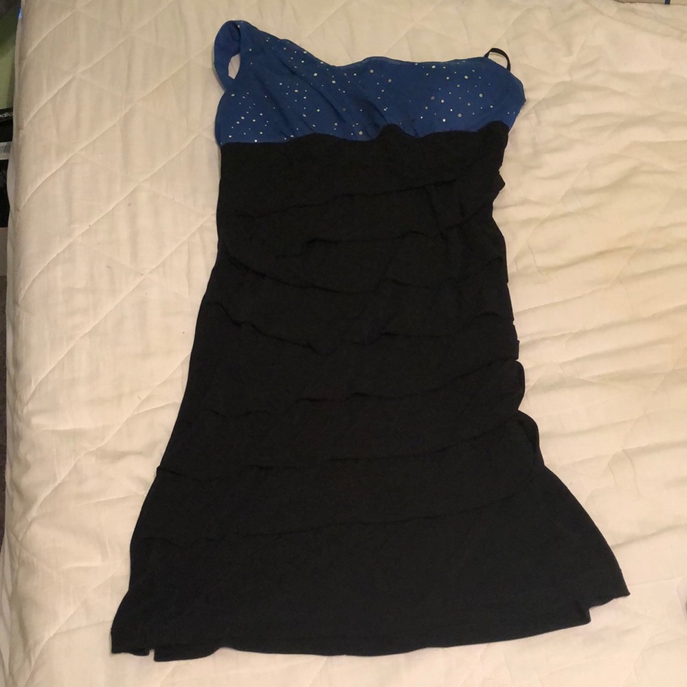 City Triangles Blue and black one shoulder dress